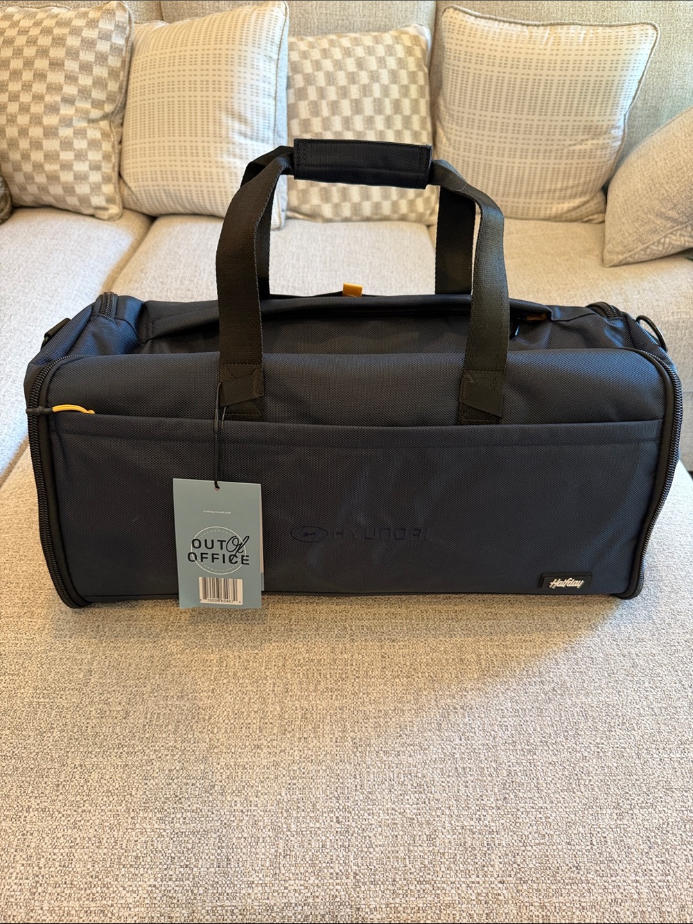 Halfday Premium Garment Duffel Navy Blue Embroidered Hyundai Logo NWT